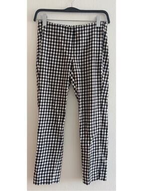 J. Jill Essential Cotton Stretch Black and White Gingham Pull On Pants Size 4
